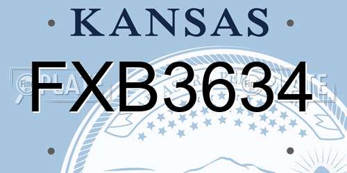 FXB3634 Kansas License Plate