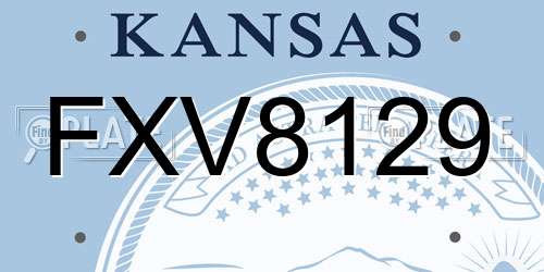 FXV8129 Kansas License Plate