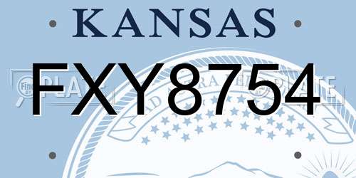 FXY8754 Kansas License Plate