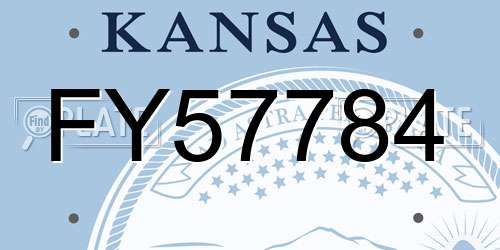 FY57784 Kansas License Plate