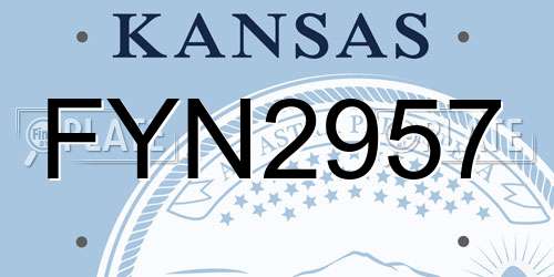 FYN2957 Kansas License Plate