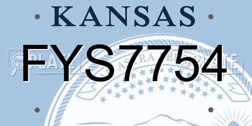 FYS7754 Kansas License Plate