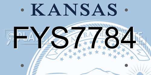 FYS7784 Kansas License Plate