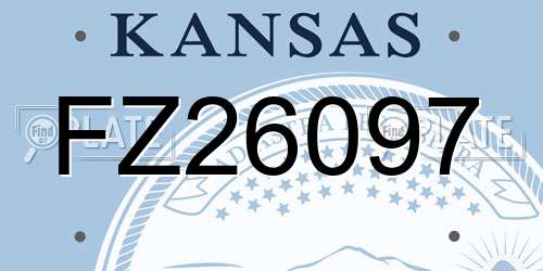FZ26097 Kansas License Plate
