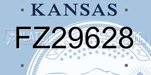 FZ29628 Kansas License Plate