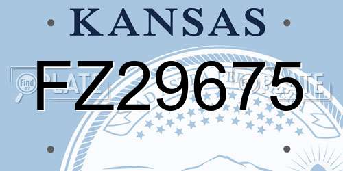 FZ29675 Kansas License Plate