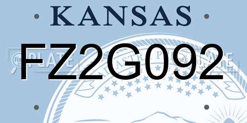 FZ2G092 Kansas License Plate