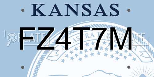 FZ4T7M Kansas License Plate