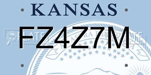 FZ4Z7M Kansas License Plate