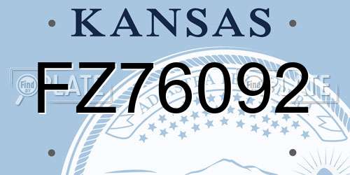 FZ76092 Kansas License Plate