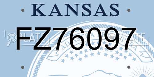 FZ76097 Kansas License Plate