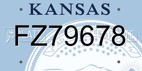 FZ79678 Kansas License Plate