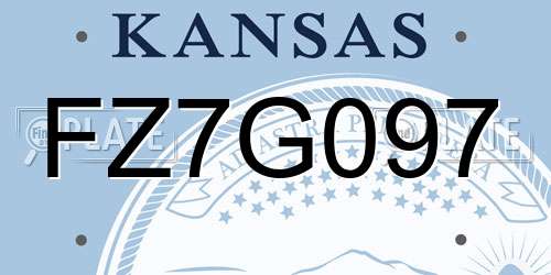 FZ7G097 Kansas License Plate
