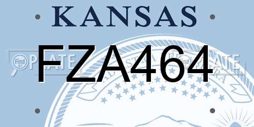 FZA464 Kansas License Plate