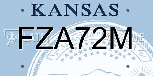 FZA72M Kansas License Plate