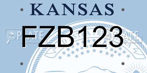 FZB123 Kansas License Plate