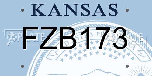 FZB173 Kansas License Plate
