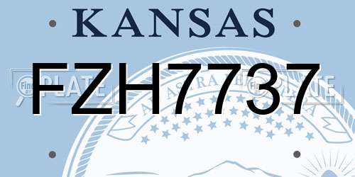 FZH7737 Kansas License Plate
