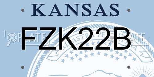 FZK22B Kansas License Plate