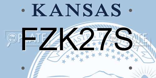 FZK27S Kansas License Plate