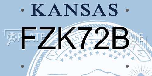 FZK72B Kansas License Plate