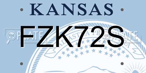FZK72S Kansas License Plate