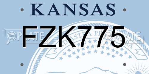 FZK775 Kansas License Plate