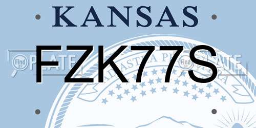 FZK77S Kansas License Plate