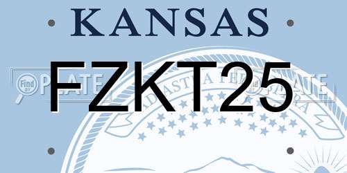 FZKT25 Kansas License Plate