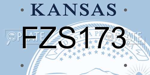 FZS173 Kansas License Plate