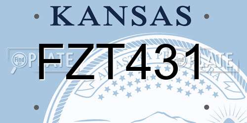 FZT431 Kansas License Plate