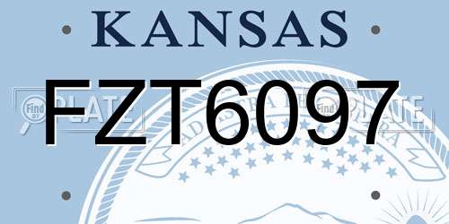 FZT6097 Kansas License Plate