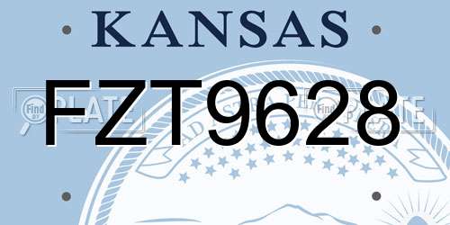 FZT9628 Kansas License Plate