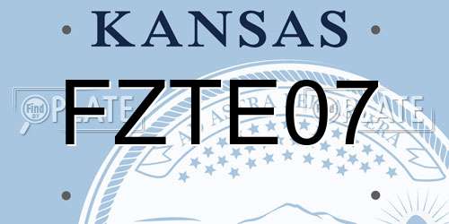 FZTE07 Kansas License Plate
