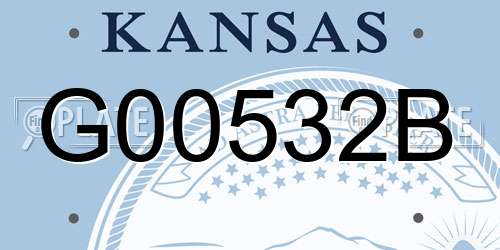 G00532B Kansas License Plate