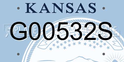G00532S Kansas License Plate