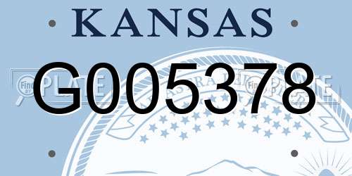 G005378 Kansas License Plate
