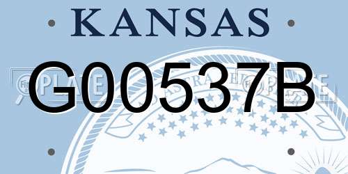 G00537B Kansas License Plate
