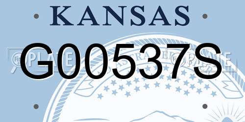 G00537S Kansas License Plate