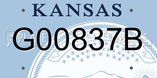 G00837B Kansas License Plate