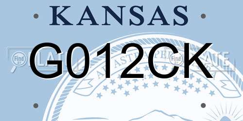 G012CK Kansas License Plate