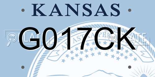 G017CK Kansas License Plate