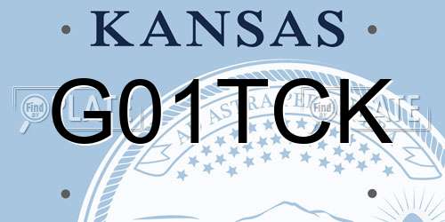 G01TCK Kansas License Plate