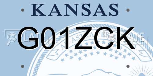 G01ZCK Kansas License Plate