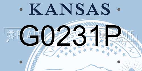 G0231P Kansas License Plate