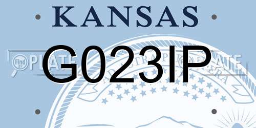 G023IP Kansas License Plate