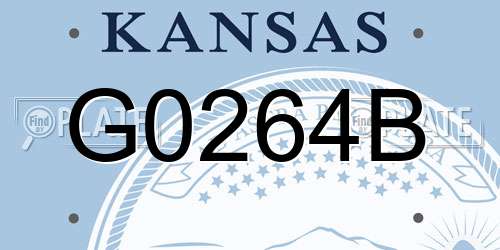 G0264B Kansas License Plate