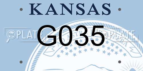 G035 Kansas License Plate
