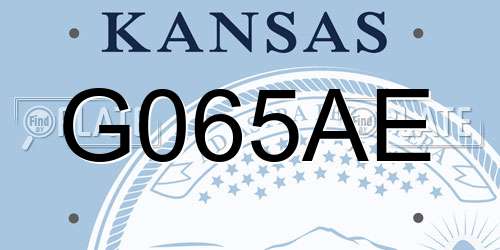 G065AE Kansas License Plate