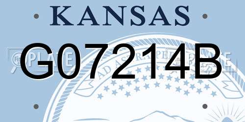G07214B Kansas License Plate
